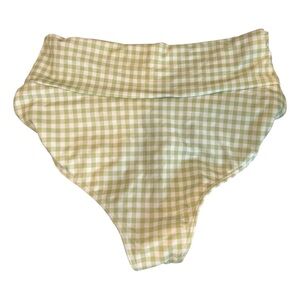 Montce Swim High Rise Bottom Gingham White Green Medium‎